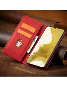Magnet Fancy Case Fodral för Samsung Galaxy S22 + (S22 Plus) Plånbok Korthållare Röd