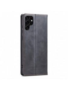 Magnet Fancy Case Fodral för Samsung Galaxy S22 Ultra Cover Card Plånbok Kortställ Svart