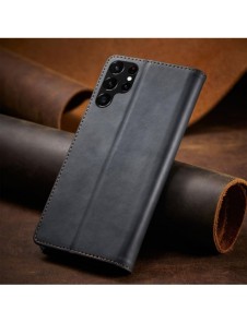 Magnet Fancy Case Fodral för Samsung Galaxy S22 Ultra Cover Card Plånbok Kortställ Svart