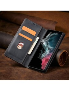 Magnet Fancy Case Fodral för Samsung Galaxy S22 Ultra Cover Card Plånbok Kortställ Svart