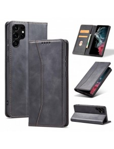 Magnet Fancy Case Fodral för Samsung Galaxy S22 Ultra Cover Card Plånbok Kortställ Svart