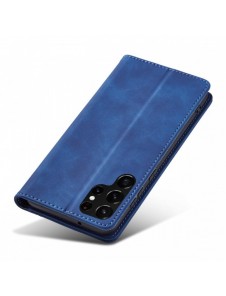 Magnet Fancy Case Fodral för Samsung Galaxy S22 Ultra Cover Card Plånbok Kortställ Blå