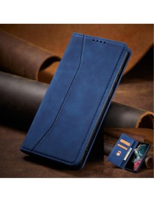 Magnet Fancy Case Fodral för Samsung Galaxy S22 Ultra Cover Card Plånbok Kortställ Blå