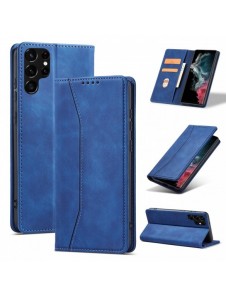 Magnet Fancy Case Fodral för Samsung Galaxy S22 Ultra Cover Card Plånbok Kortställ Blå