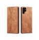 Magnet Fancy Case Fodral för Samsung Galaxy S22 Ultra Cover Card Plånbok Kortställ Brun