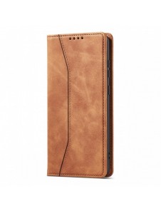 Magnet Fancy Case Fodral för Samsung Galaxy S22 Ultra Cover Card Plånbok Kortställ Brun