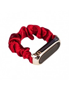 Tygarmband för Xiaomi Mi Band 6/5/4/3 rem armband elastiska scrunchies röd
