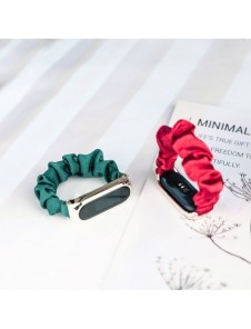 Tygarmband för Xiaomi Mi Band 6/5/4/3 rem armband elastiska scrunchies röd