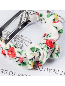 Tygarmband för Xiaomi Mi Band 6/5/4/3 rem armband elastiska scrunchies röd