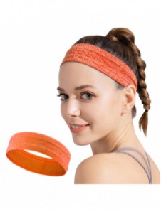 Elastiskt tyg pannband för löpning fitness orange