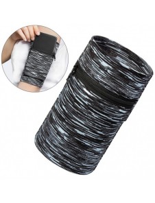 Armband i tyg för löpning av fitnessränder vit/svart