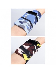 Armband i tyg för löpning av fitnessränder vit/svart