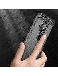 Carbon Case Flexibelt TPU-skal för Sony Xperia Pro-I svart