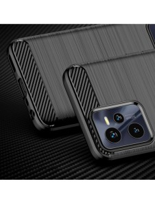 Carbon Case Flexibelt skydd Realme C35 svart