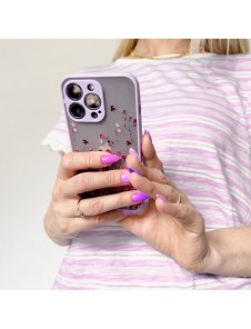 Designfodral för iPhone 13 Pro Max blommig lila