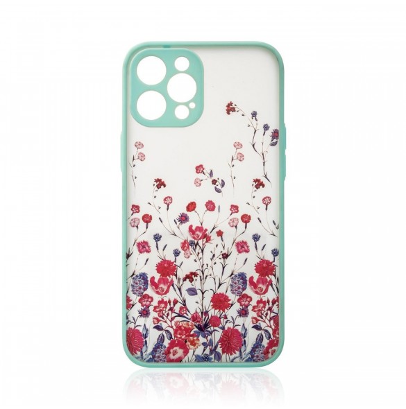 Designfodral för iPhone 12 blomfodral ljusblått