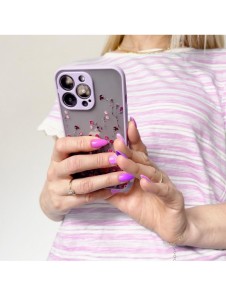 Designfodral för iPhone 12 blomfodral ljusblått