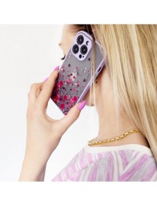 Designfodral för Samsung Galaxy A12 5G Flower Cover Mörkblå