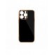 Lighting Color Fodral till iPhone 12 Pro Max svart gelskal med guldram
