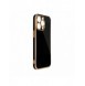 Lighting Color Fodral till iPhone 12 Pro Max svart gelskal med guldram