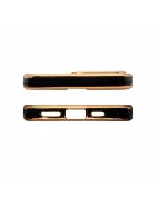 Lighting Color Fodral till iPhone 12 Pro Max svart gelskal med guldram
