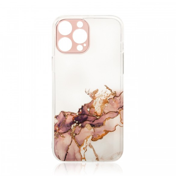 Marmorfodral till iPhone 13 Pro Max Gel Cover Marble Brown