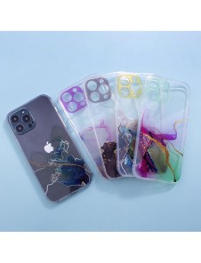 Marmorfodral till iPhone 12 Gel Cover Mint Marble