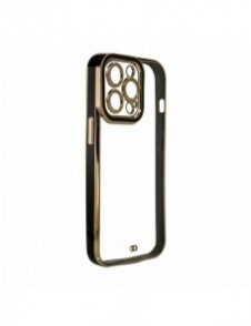 Modefodral Fodral för Samsung Galaxy A12 5G Gold Frame Gel Cover Svart
