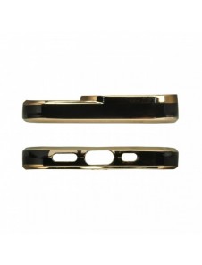 Modefodral Fodral för Samsung Galaxy A12 5G Gold Frame Gel Cover Svart
