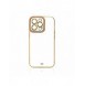 Modefodral Fodral för Samsung Galaxy A12 5G Gold Frame Gel Cover Gold