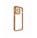 Modefodral till iPhone 12 Gold Frame Gel Cover Röd