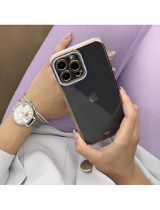 Modefodral till iPhone 12 Pro Max Gold Frame Gel Cover Röd