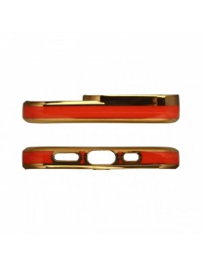 Modefodral till iPhone 13 Gold Frame Gel Cover Röd