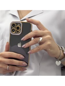 Modefodral till iPhone 13 Gold Frame Gel Cover Röd