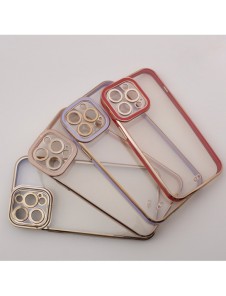 Modefodral till iPhone 13 Gold Frame Gel Cover Röd