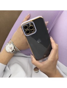 Modefodral till iPhone 13 Pro Gold Frame Gel Cover Röd