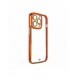 Modefodral till iPhone 13 Pro Max Gold Frame Gel Cover Röd