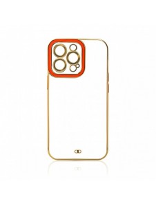 Modefodral Fodral för Samsung Galaxy A12 5G Gold Frame Gel Cover Röd