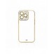 Modefodral Fodral till Samsung Galaxy A13 5G Gold Frame Gel Cover Vit