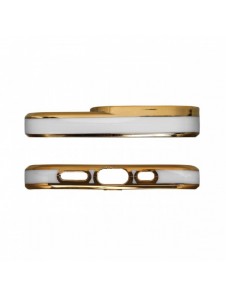 Fashion Case Cover för Xiaomi Redmi Note 11 Pro Gold Frame Gel Cover White