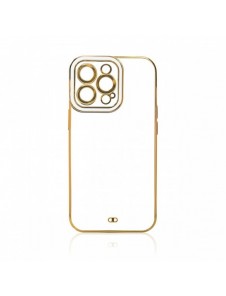 Fashion Case Cover för Xiaomi Redmi Note 11 Pro Gold Frame Gel Cover White