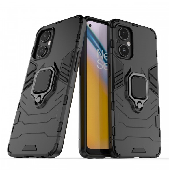 Ring Armour tuff hybridfodral + magnetisk hållare för OnePlus Nord N20 5G svart