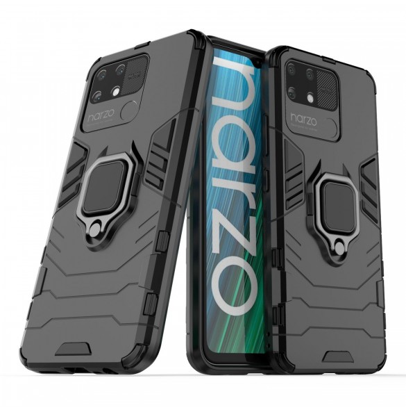 Ring Armor tuff hybridfodral överdrag + magnethållare Realme Narzo 50A svart