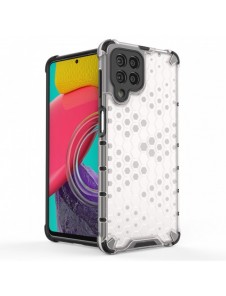 Honeycomb fodral pansrat skal med en gelram för Samsung Galaxy M53 5G transparent