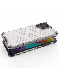 Honeycomb fodral pansrat skal med en gelram för Samsung Galaxy M53 5G transparent
