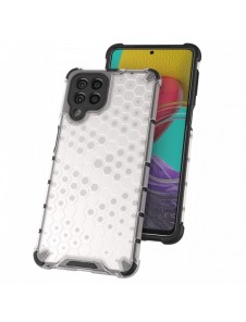 Honeycomb fodral pansrat skal med en gelram för Samsung Galaxy M53 5G transparent