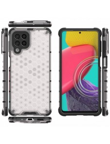 Honeycomb fodral pansrat skal med en gelram för Samsung Galaxy M53 5G transparent
