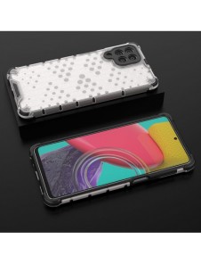 Honeycomb fodral pansrat skal med en gelram för Samsung Galaxy M53 5G transparent