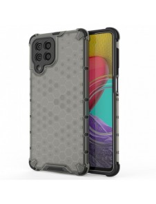 Honeycomb-fodral bepansrat skal med en gelram för Samsung Galaxy M53 5G svart