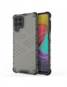 Honeycomb-fodral bepansrat skal med en gelram för Samsung Galaxy M53 5G svart